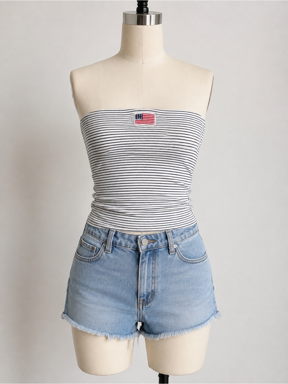 Mighty Fine American Flag Stripe Tube Top size small